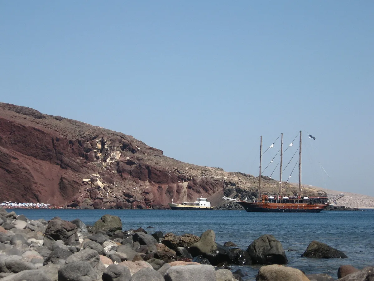 Akrotiri-Strand, Cyclades, Griechenland