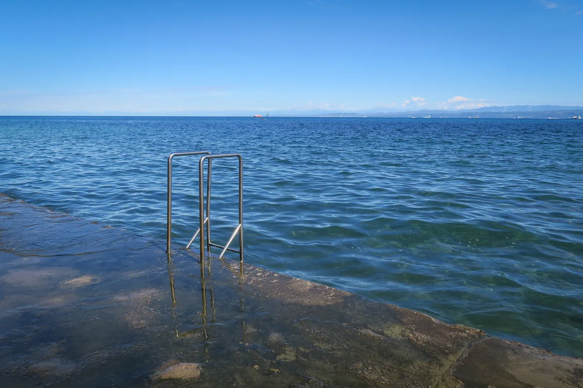 Simonov zaliv Beach, Izola, Slovenian Riviera, Slovenia