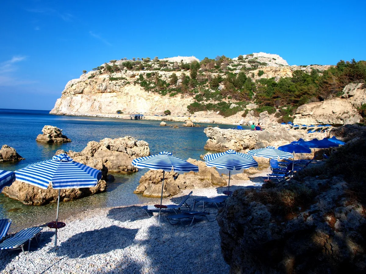 Plage de Kokkinos Mylos, Rhodes, South Aegean, Grèce — 3