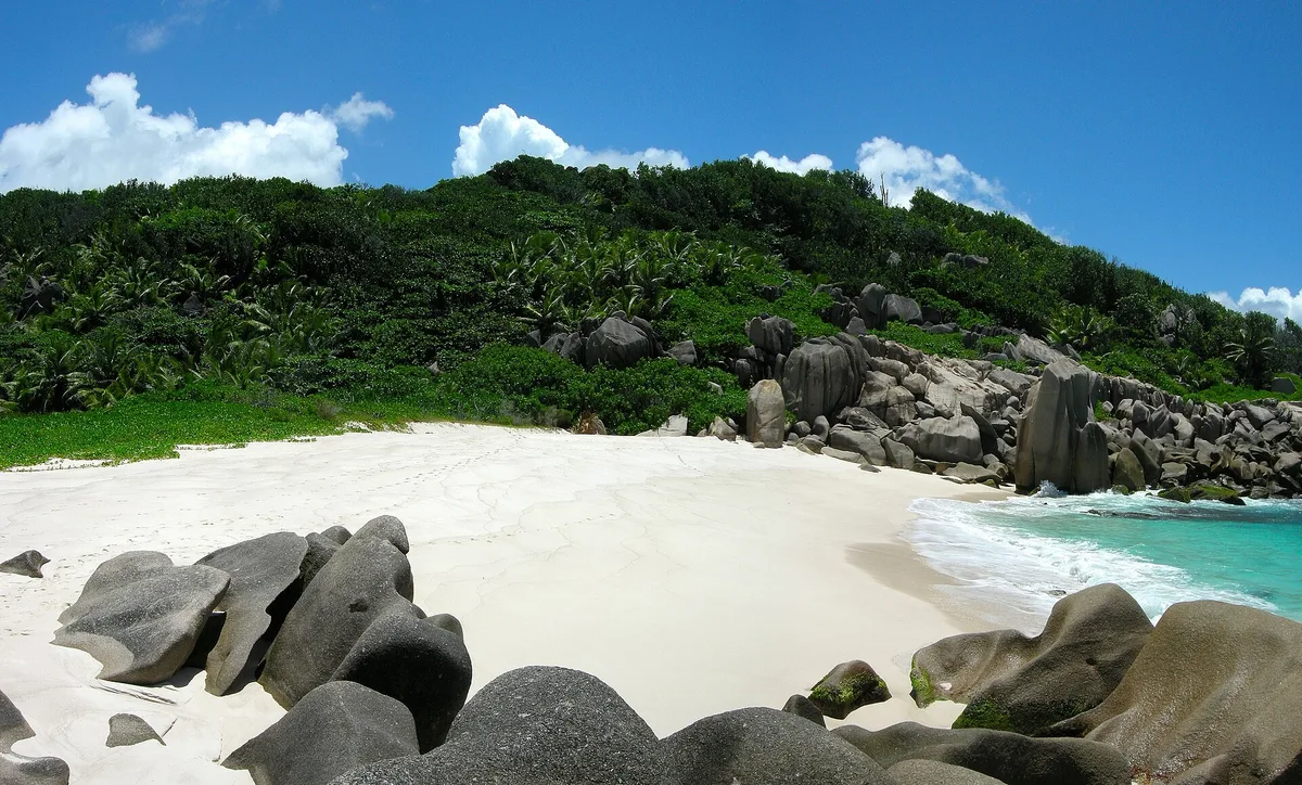 Anse aux Cèdres Beach, La Digue, Seychelles Inner Islands, Seychelles