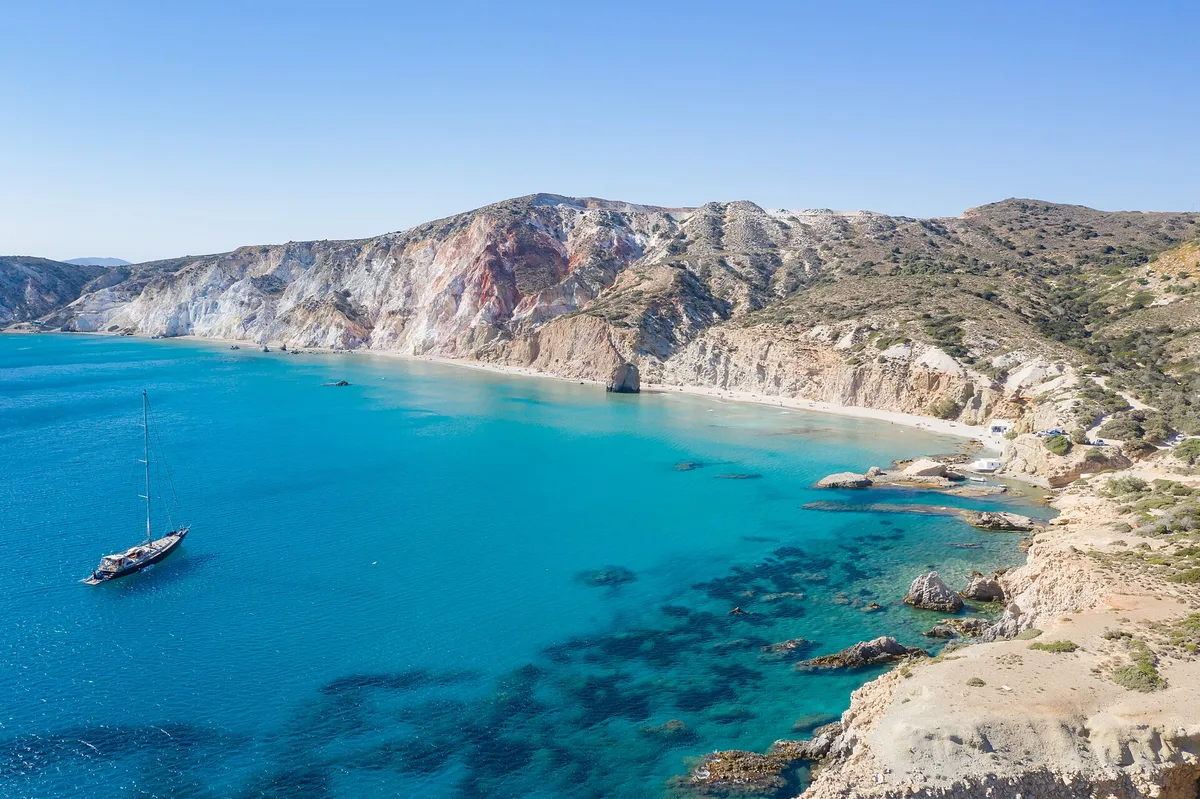 Firiplaka-Strand, Milos, Cyclades, Griechenland