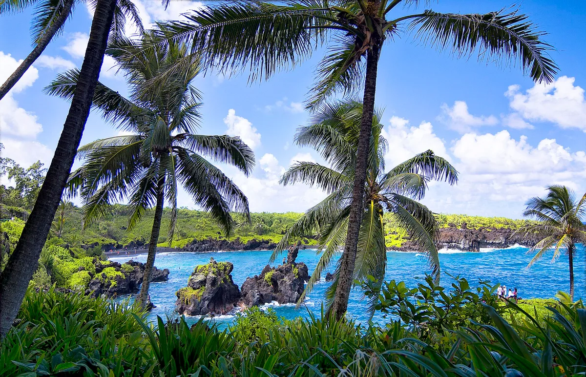 Plage de Wai'ānapanapa State Park, Hāna, Hawaii, États-Unis