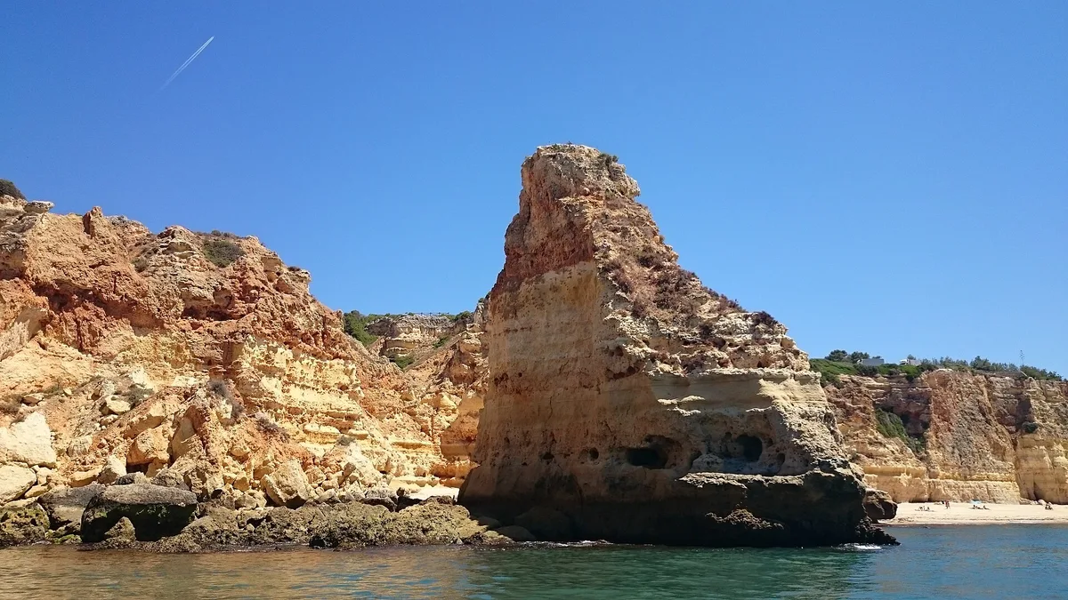 Spiaggia della Marinha, Lagoa, Portuguese Atlantic, Portogallo — 4