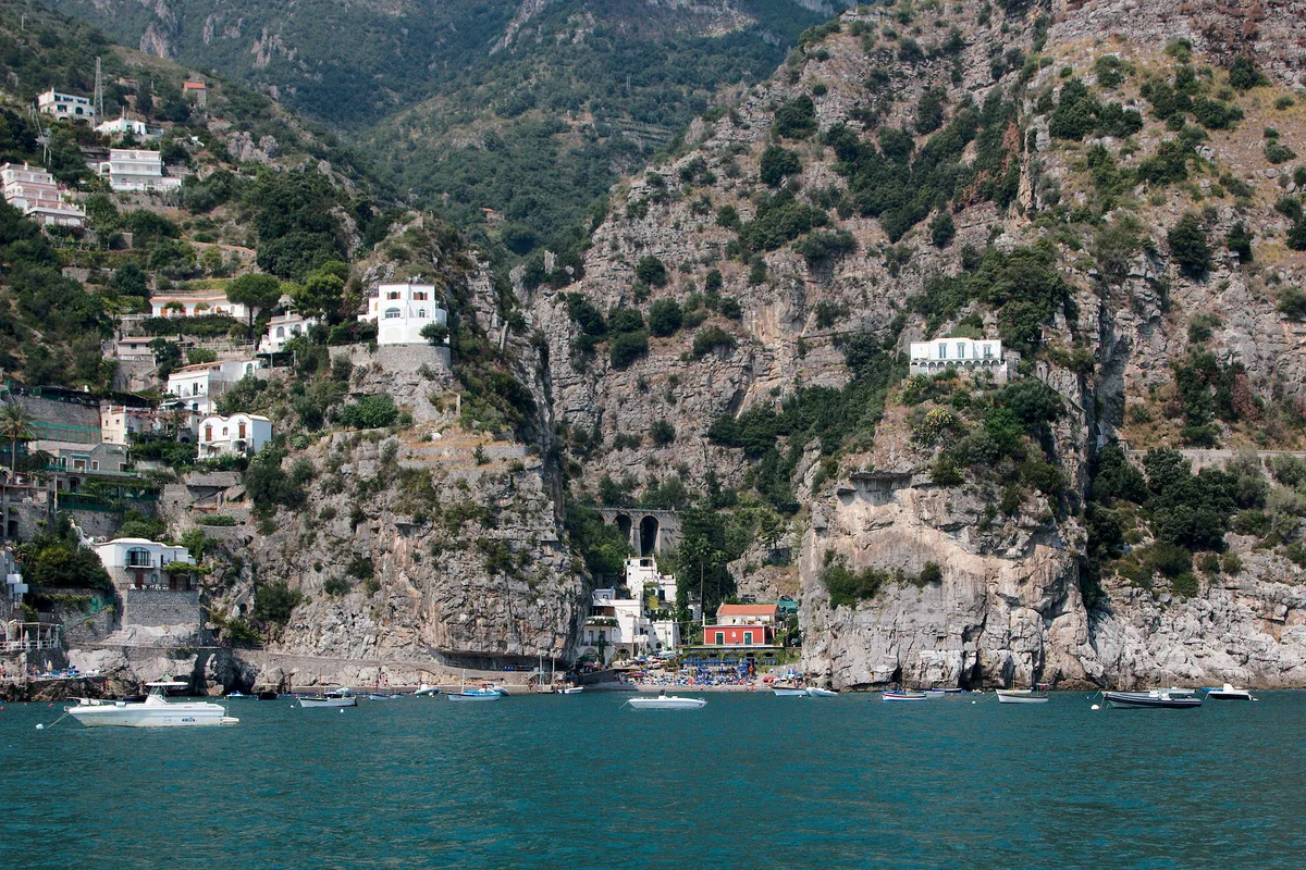 Playa de Marina di Praia, Praiano, Campania, Italia