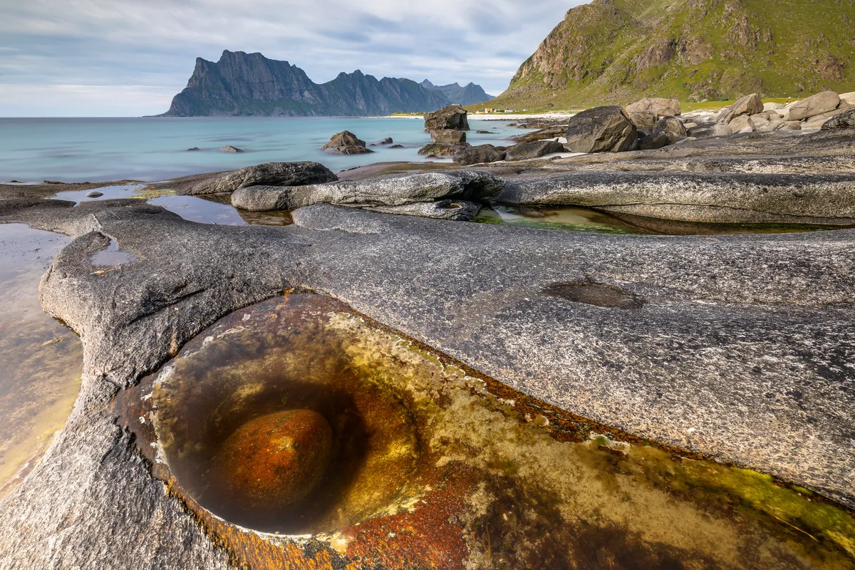 Uttakleiv Beach, Vestvågøy, Norwegian Sea, Norway