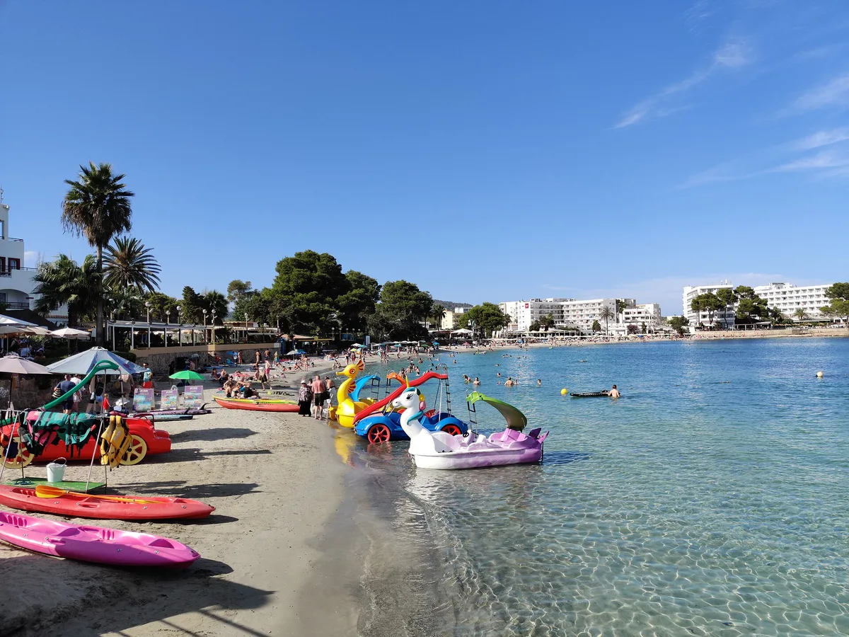 Es Canar Beach, Santa Eulària des Riu, Balearic Islands, Spain