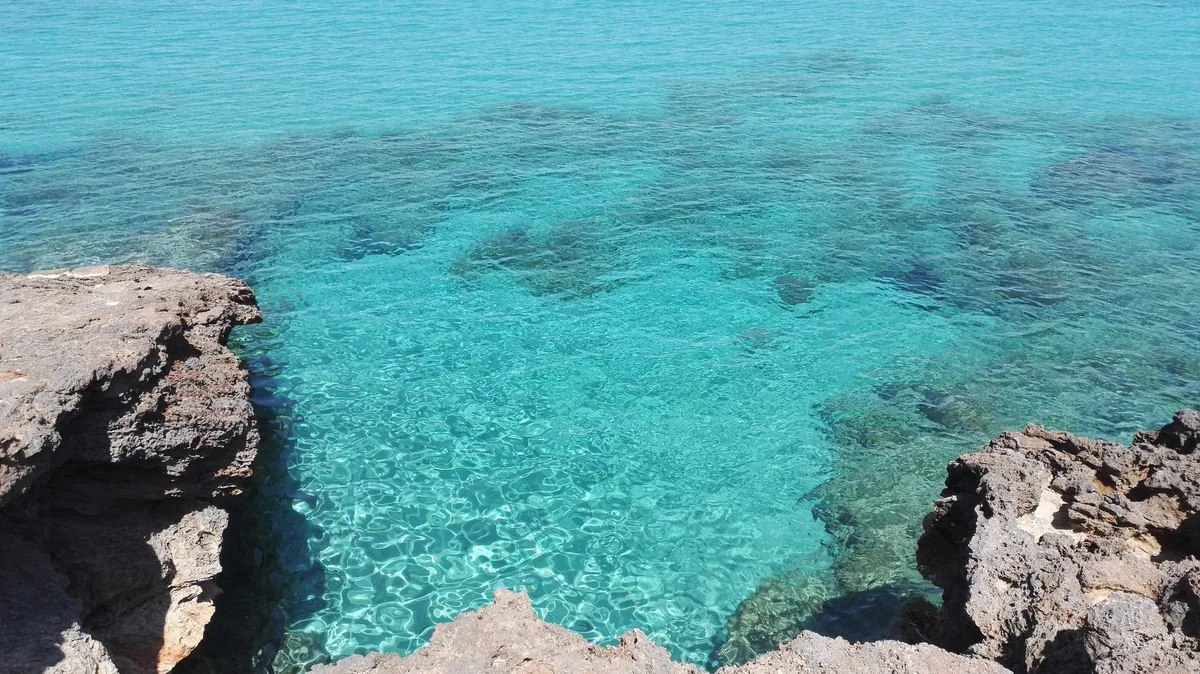 S'Illot d'es Rencli Beach, Sant Joan de Labritja, Balearic Islands, Spain