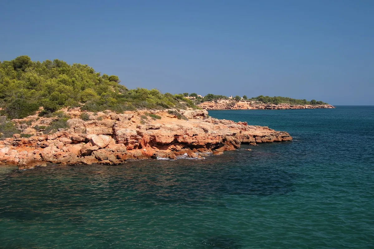 Cala Santes Creus-Strand, L'Ametlla de Mar, Catalonia, Spanien